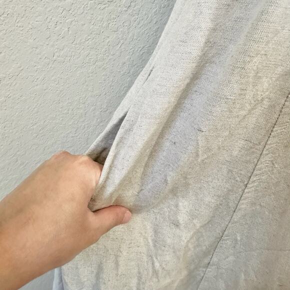 MVN The Label Maxi Slip Dress Beige Linen Sleeveless Swing Lagenlook - Picture 4 of 12